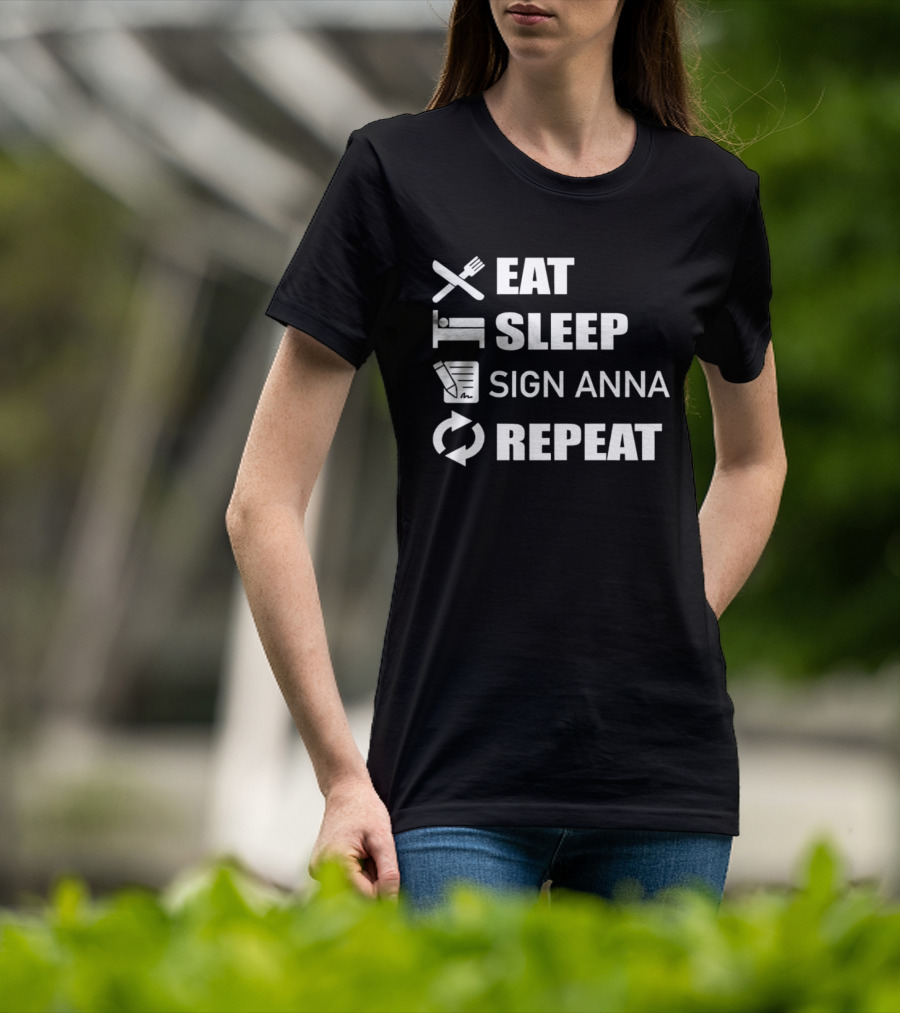 Eat Sleep Sign Anna Repeat Icons Cycle T-Shirt