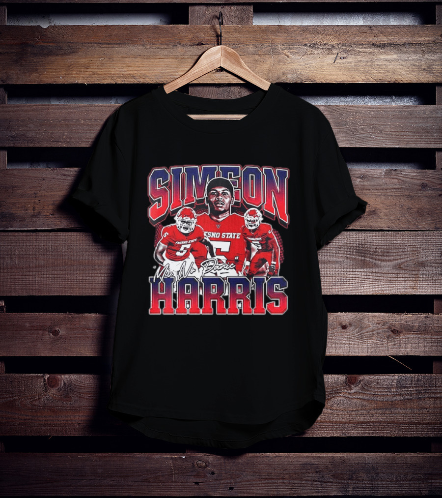 Simeon Harris Fresno State Bulldogs Mr No Panic Football Player Recognition T-Shirt