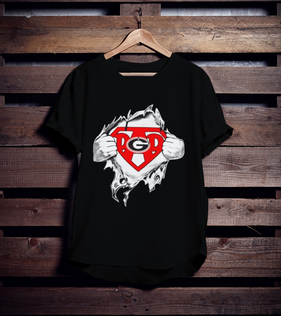 Georgia Bulldogs NCAA Super Dad Happy Father's Day Hero T-Shirt