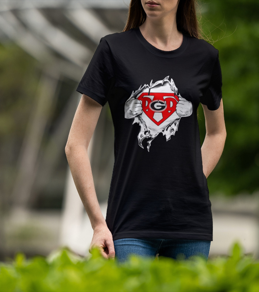 Georgia Bulldogs NCAA Super Dad Happy Father's Day Hero T-Shirt
