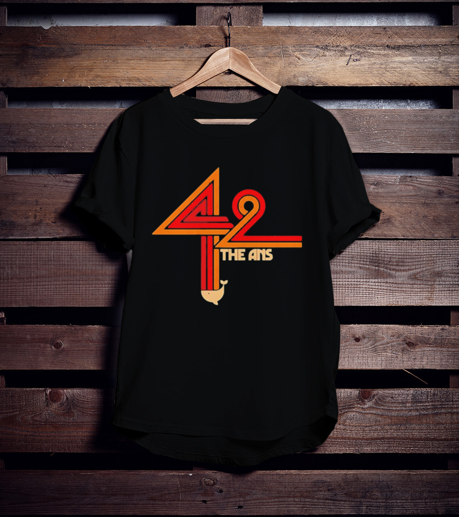 The Hitchhiker's Guide To The Galaxy 42 The Answer Text With Whale T-Shirt