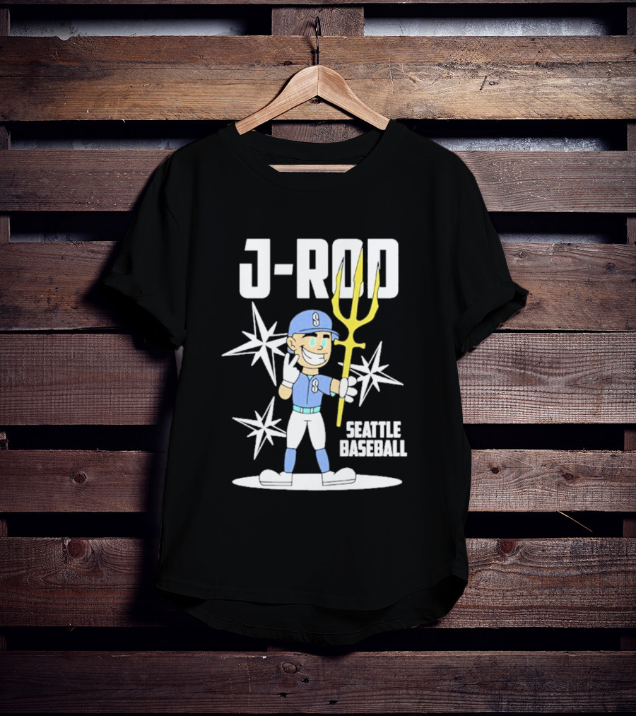 J Rod Seattle Baseball Julio Rodríguez Cartoon Trident Stars T-Shirt