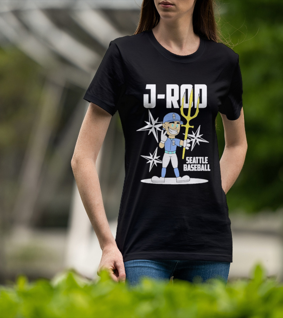 J Rod Seattle Baseball Julio Rodríguez Cartoon Trident Stars T-Shirt