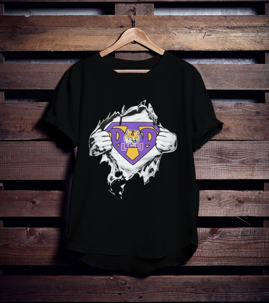 LSU Tigers Super Dad Ripped Chest T-Shirt