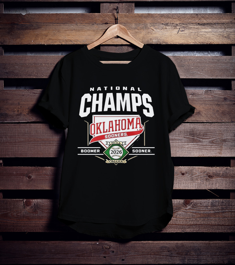 Oklahoma Sooners NCAA National Champs 2026 Omaha Boomer Sooner T-Shirt