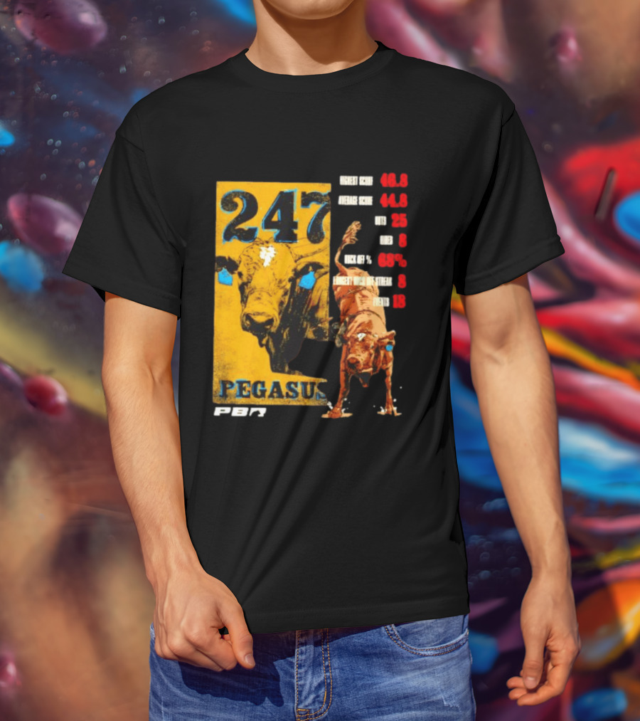 Pegasus 247 PBR Bull Riding Outs Stats Highest Average Score T-Shirt
