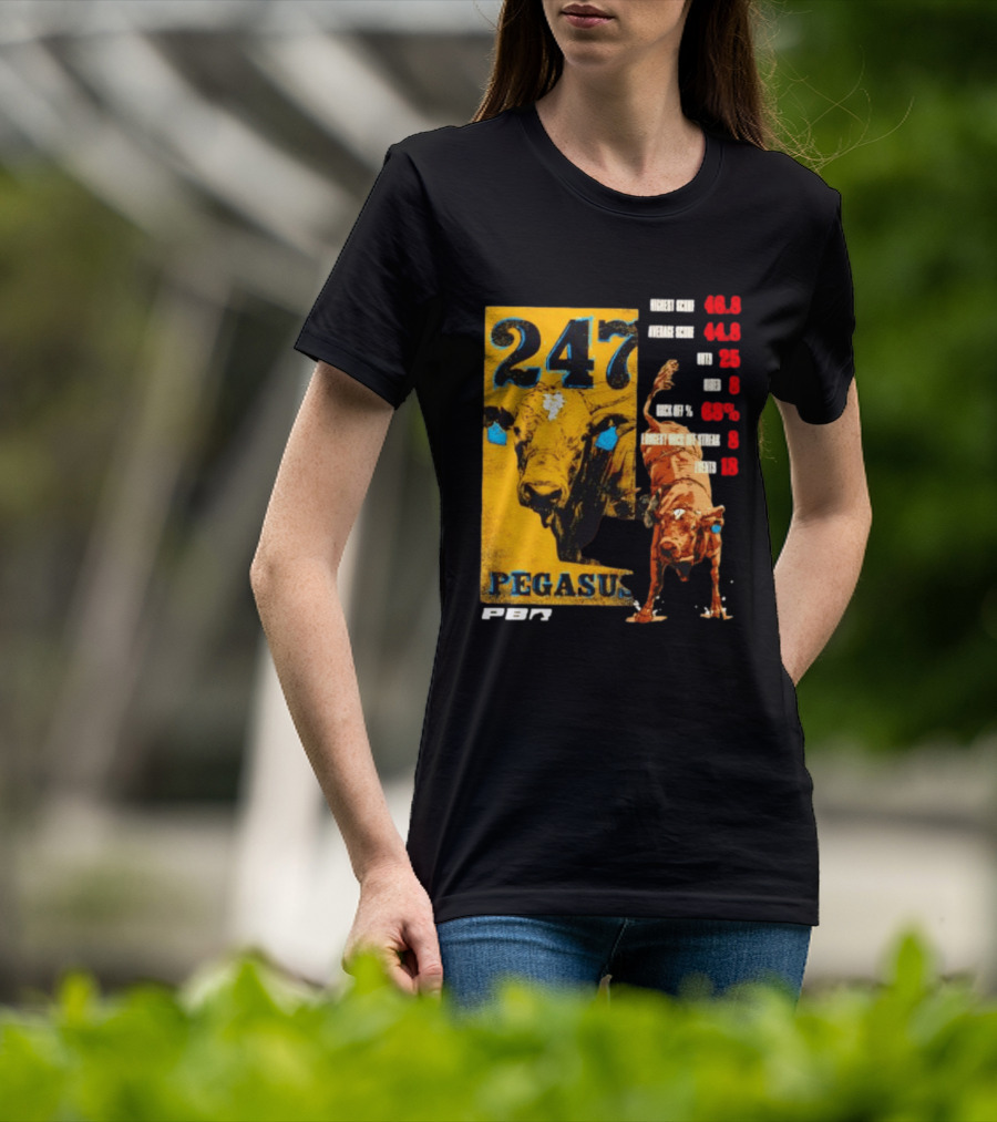 Pegasus 247 PBR Bull Riding Outs Stats Highest Average Score T-Shirt