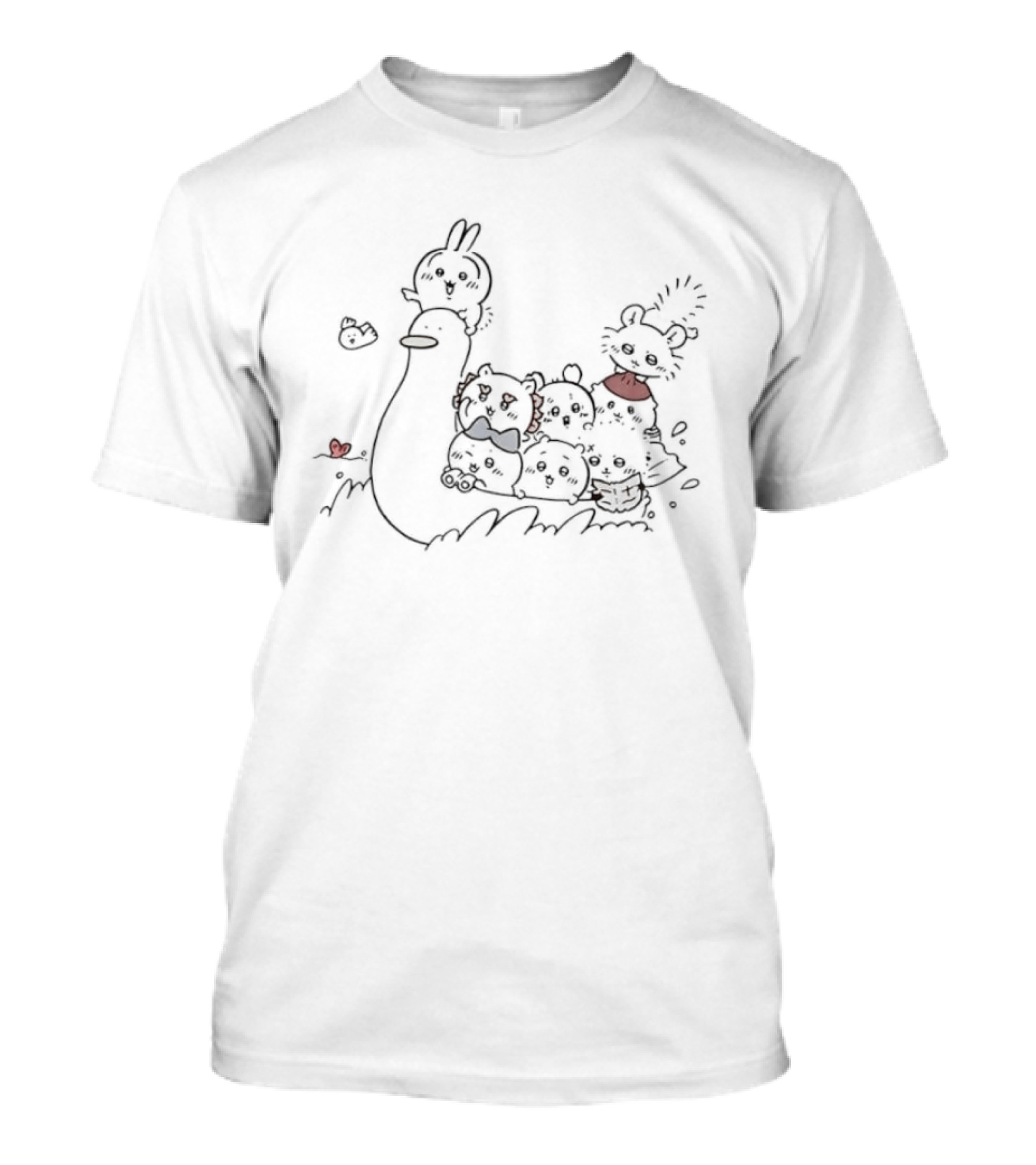 Chiikawa Characters Duck Friend Heart T-Shirt