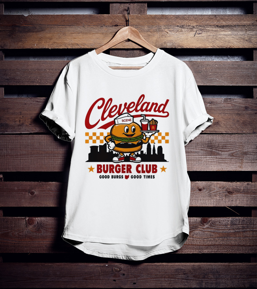 Cleveland Scene Burger Club City Skyline Good Burgs Good Times T-Shirt