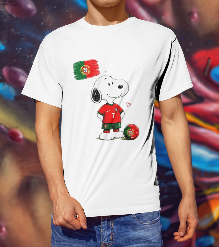 Cristiano Ronaldo Snoopy Portugal Football Number 7 Nike T-Shirt