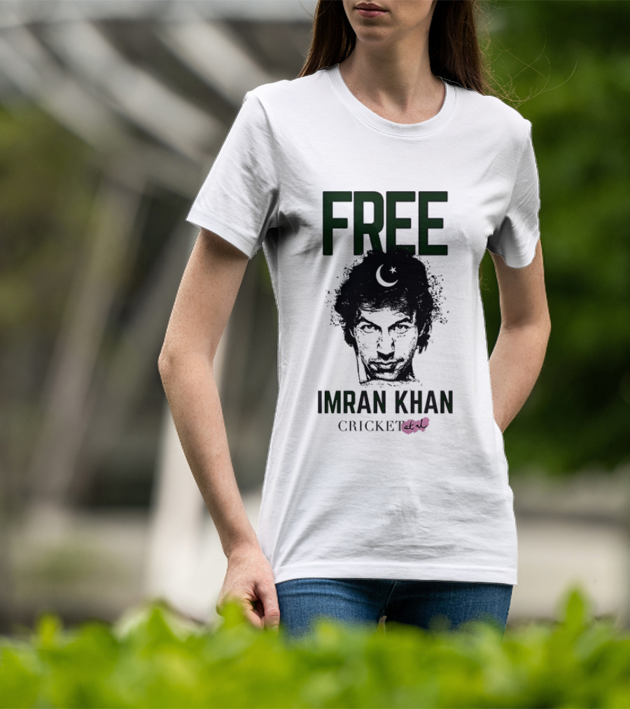 Free Imran Khan Cricket Protest Moon T-Shirt