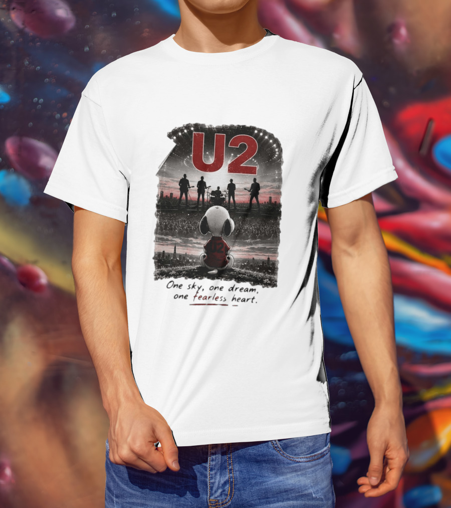 U2 Snoopy One Sky One Dream One Fearless Heart T-Shirt