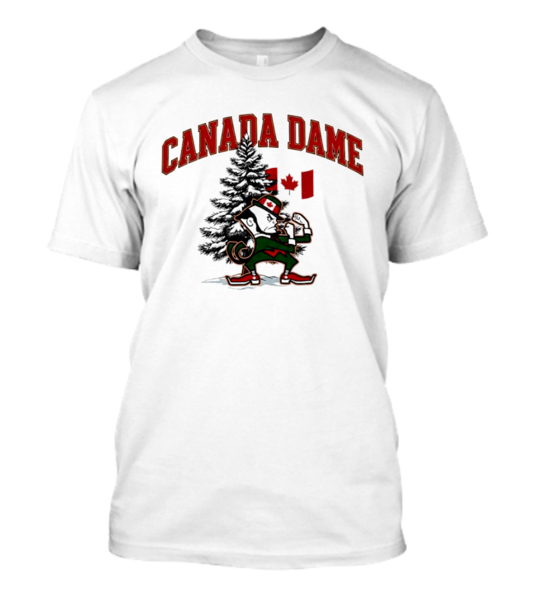Canada Dame Irish Tree With Fighting Leprechaun And Maple Leaf T-Shirt