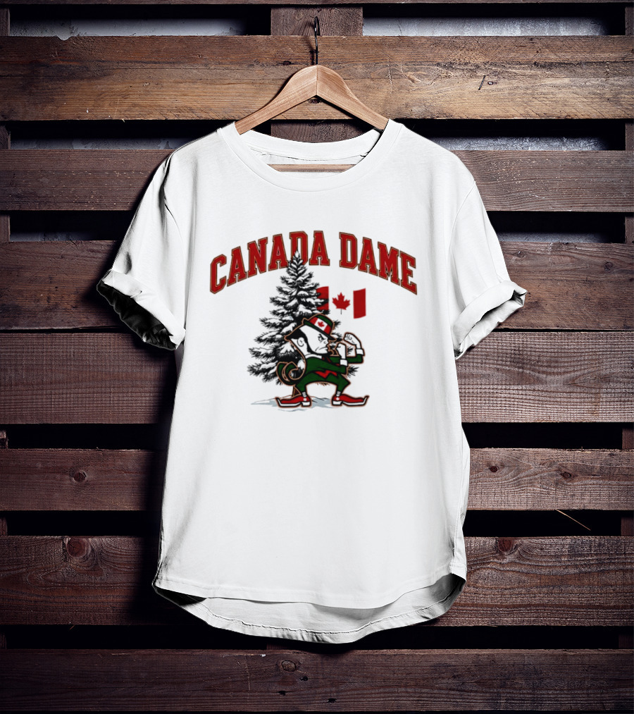 Canada Dame Irish Tree With Fighting Leprechaun And Maple Leaf T-Shirt