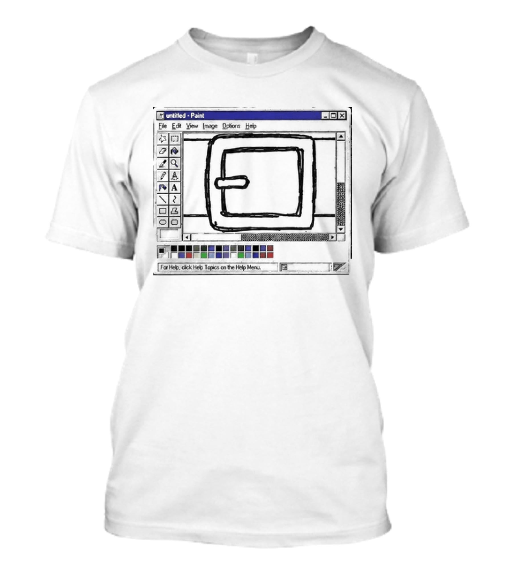90s MS Paint Interface With Belt Buckle T-Shirt