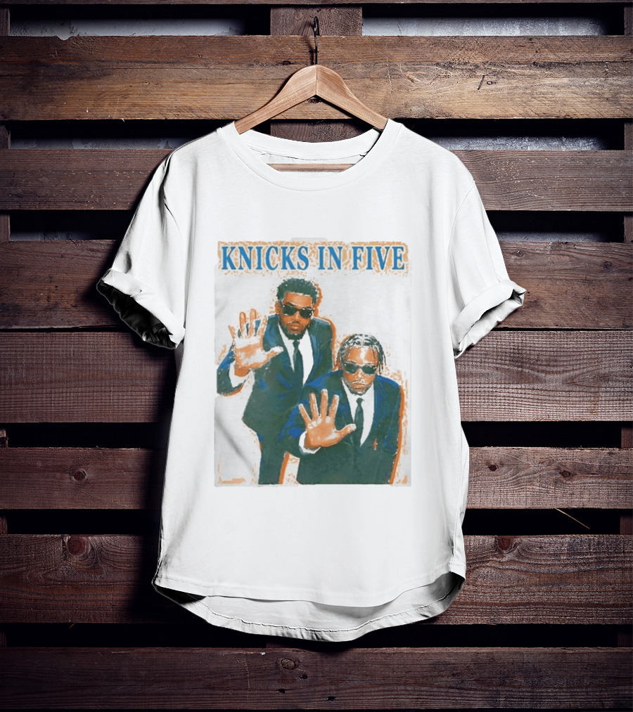 Knicks In Five Mikal Bridges Og Anunoby Players In Suits T-Shirt