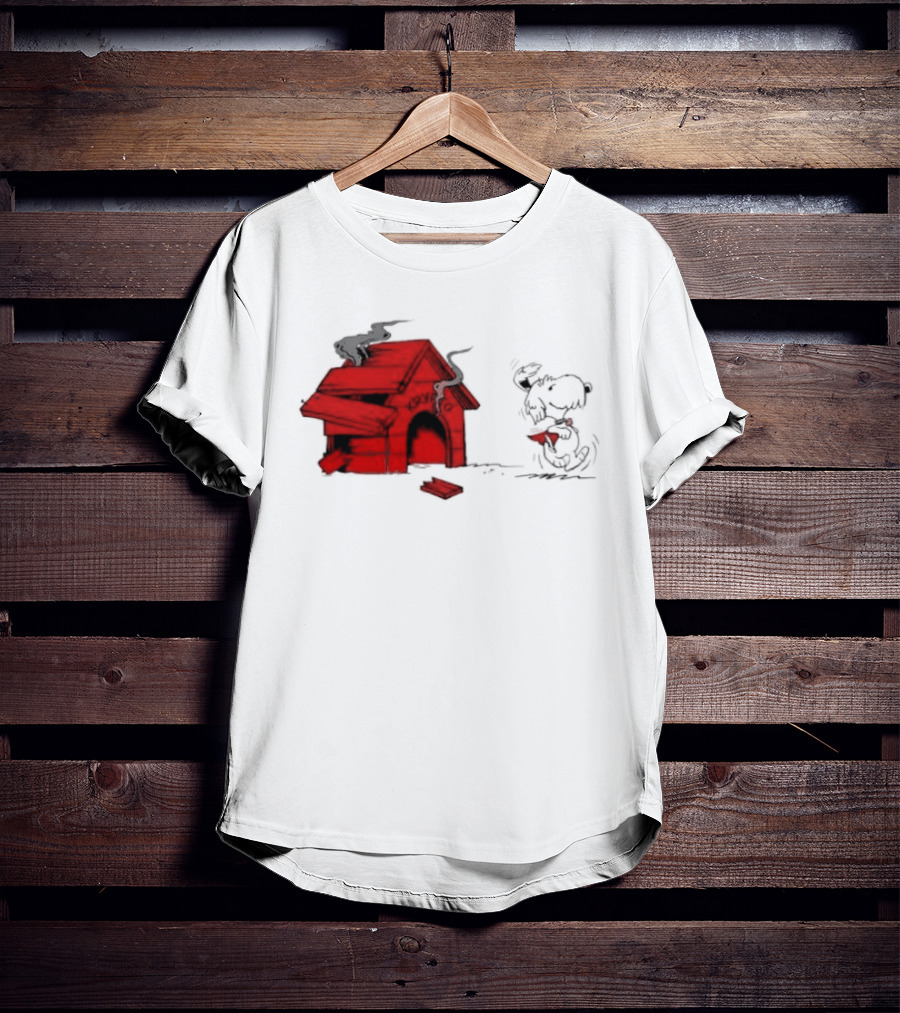 Krypto The Superdog Peanuts Snoopy Comic Book House Destruction Scene T-Shirt