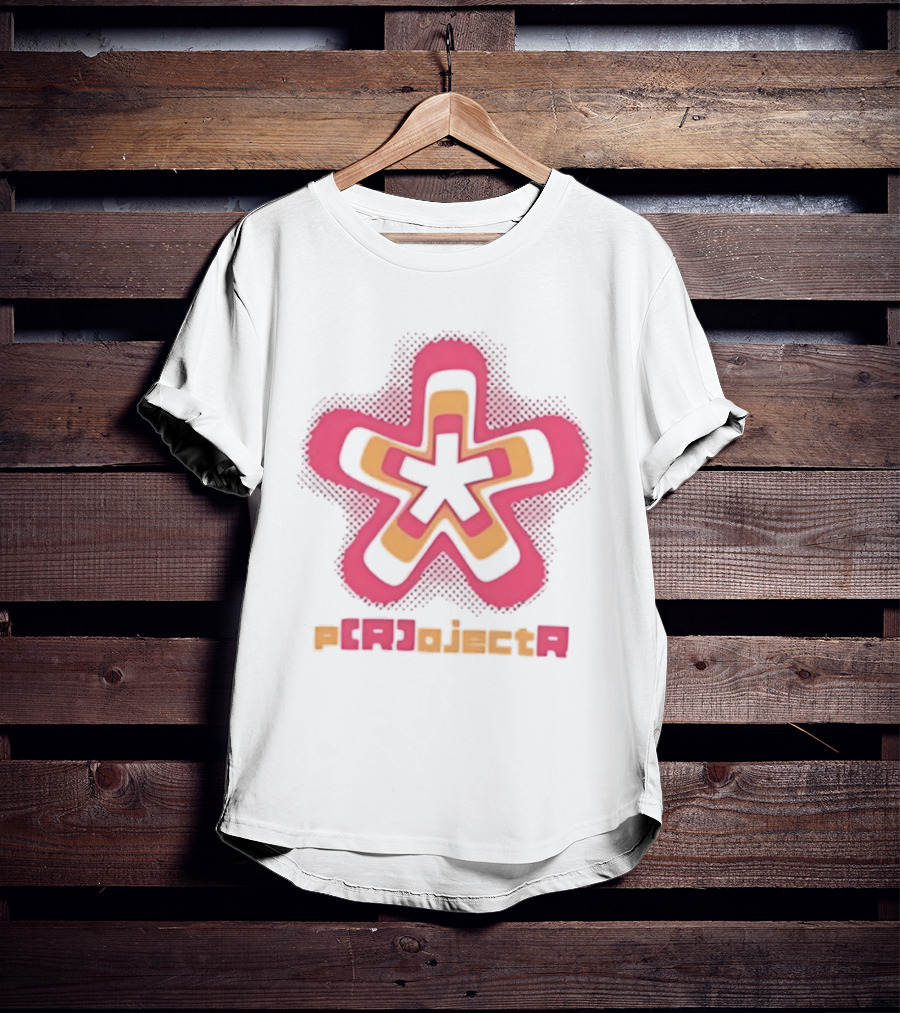 P R OjectR Star Symbol Retro Pink And Yellow T-Shirt