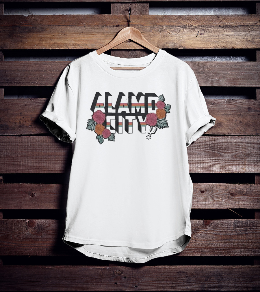 San Antonio Spurs Alamo City Flowers And Stripes T-Shirt