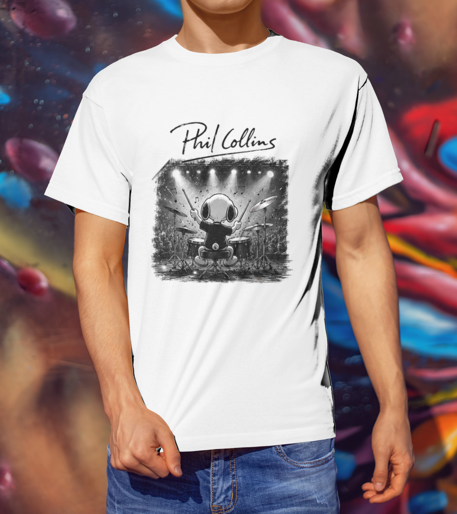 Snoopy Phil Collins Feel The Rhythm Trust The Heart Let It Flow T-Shirt