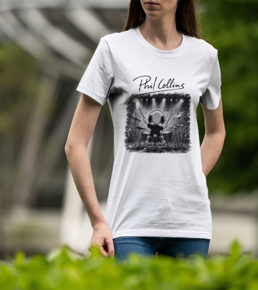 Snoopy Phil Collins Feel The Rhythm Trust The Heart Let It Flow T-Shirt
