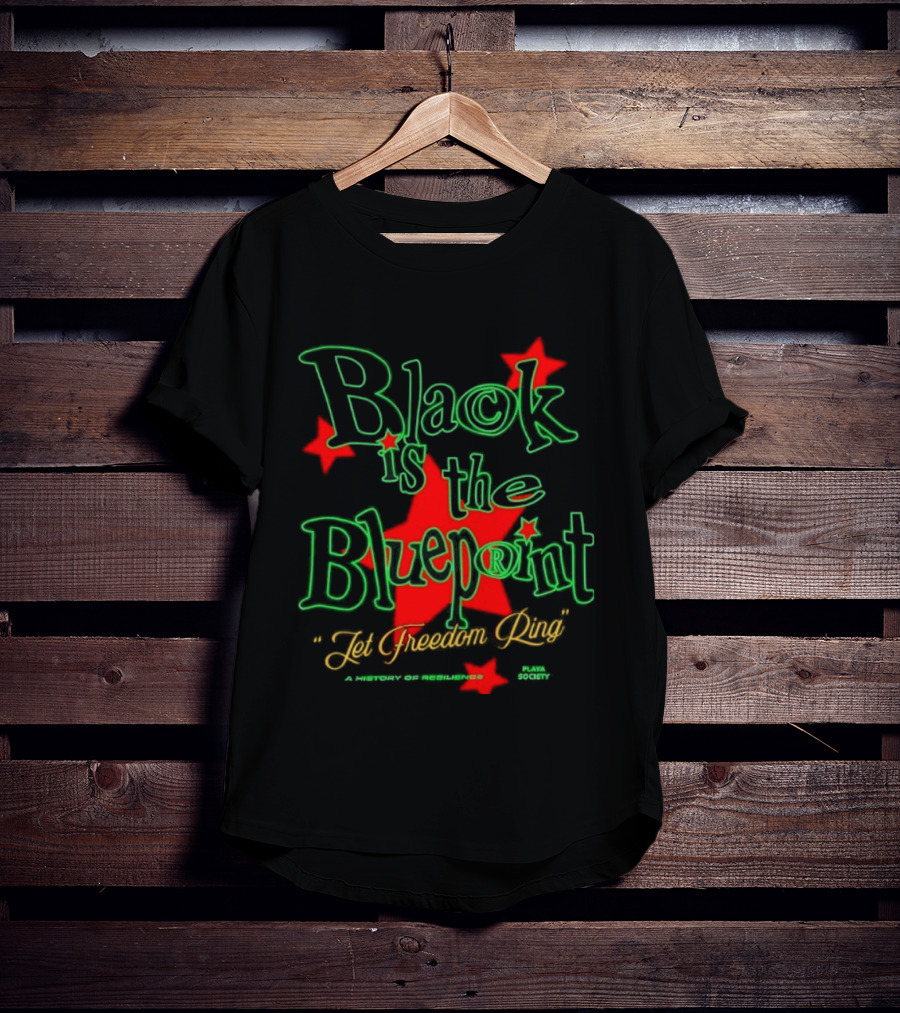 Black Is The Blueprint Let Freedom Ring Red Stars T-Shirt