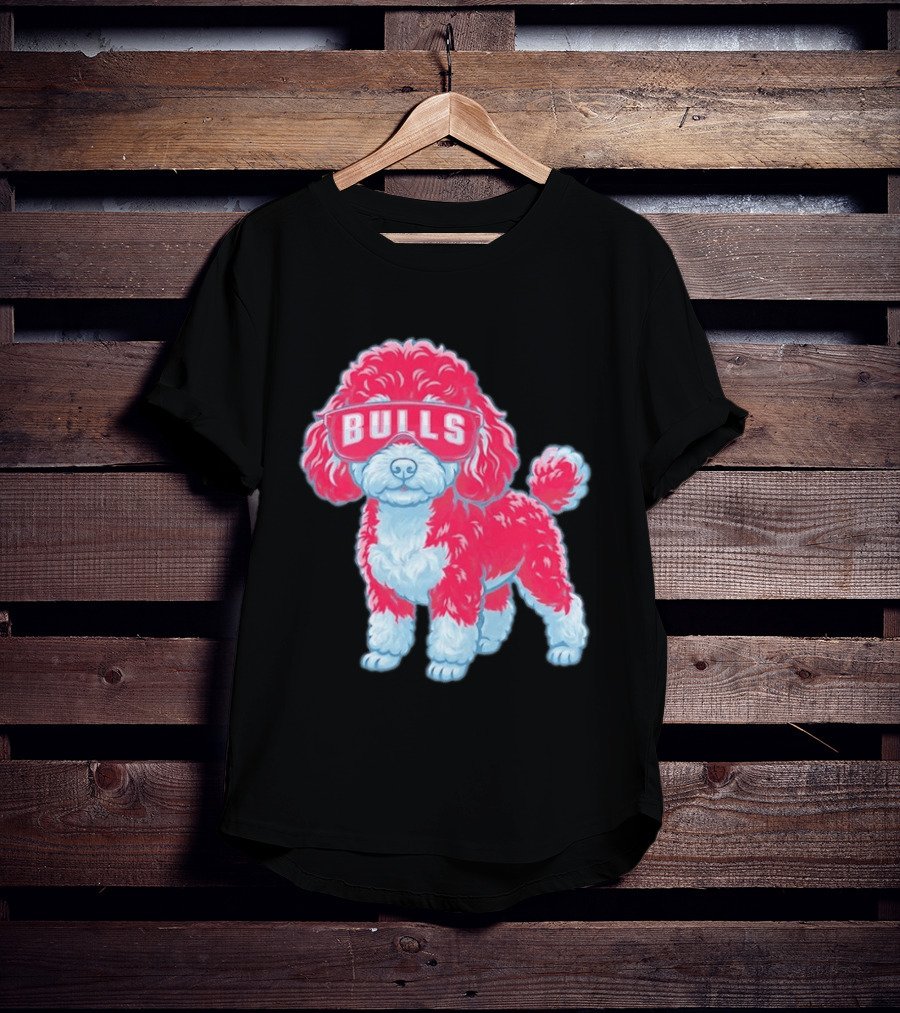 Chicago Bulls Poodle Cartoon Glasses T-Shirt