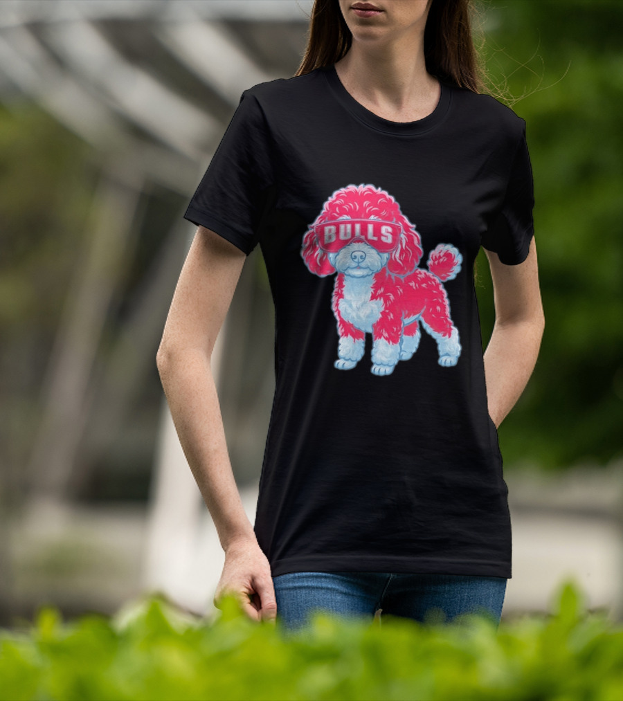 Chicago Bulls Poodle Cartoon Glasses T-Shirt