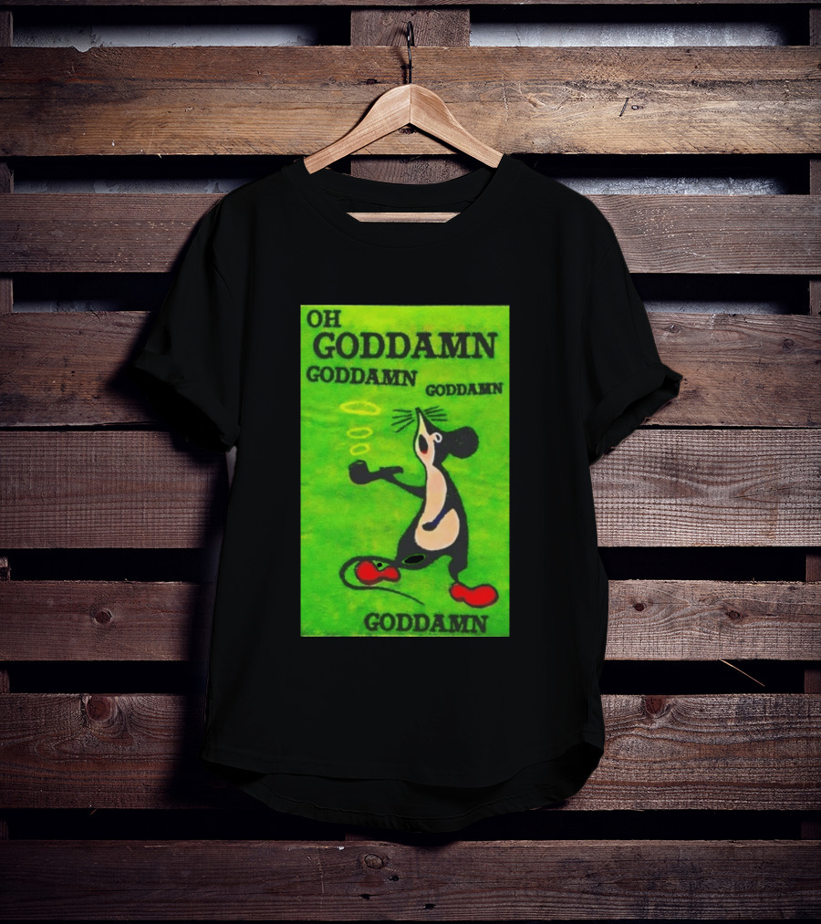 Oh Goddamn Mouse Smoking Pipe Humorous Phrase T-Shirt