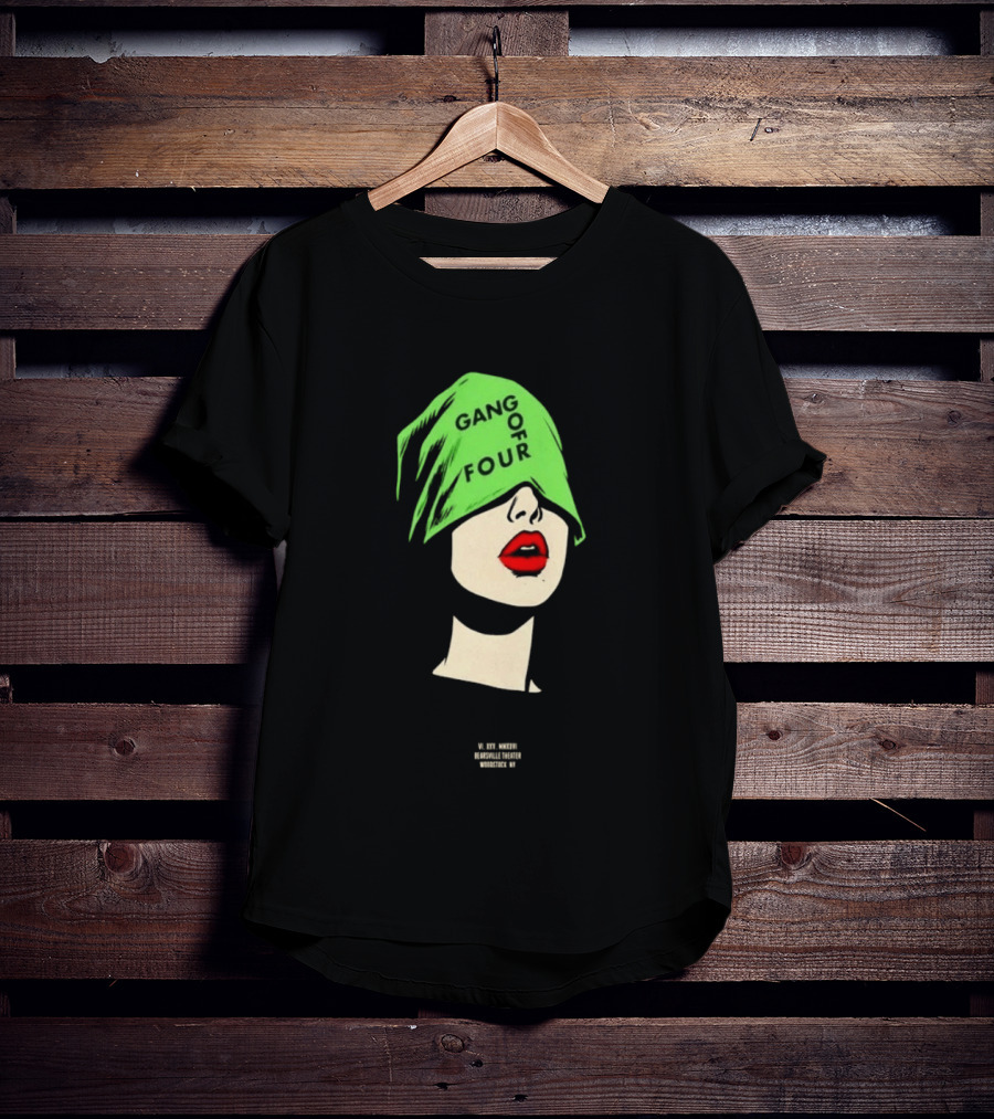 Gang Of Four June 25 2026 Woodstock NY With Green Hat And Red Lips T-Shirt