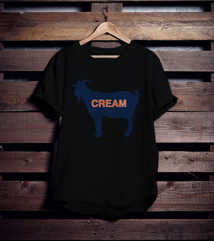 Greatest Of All Time CREAM Chicago Bears Goat T-Shirt