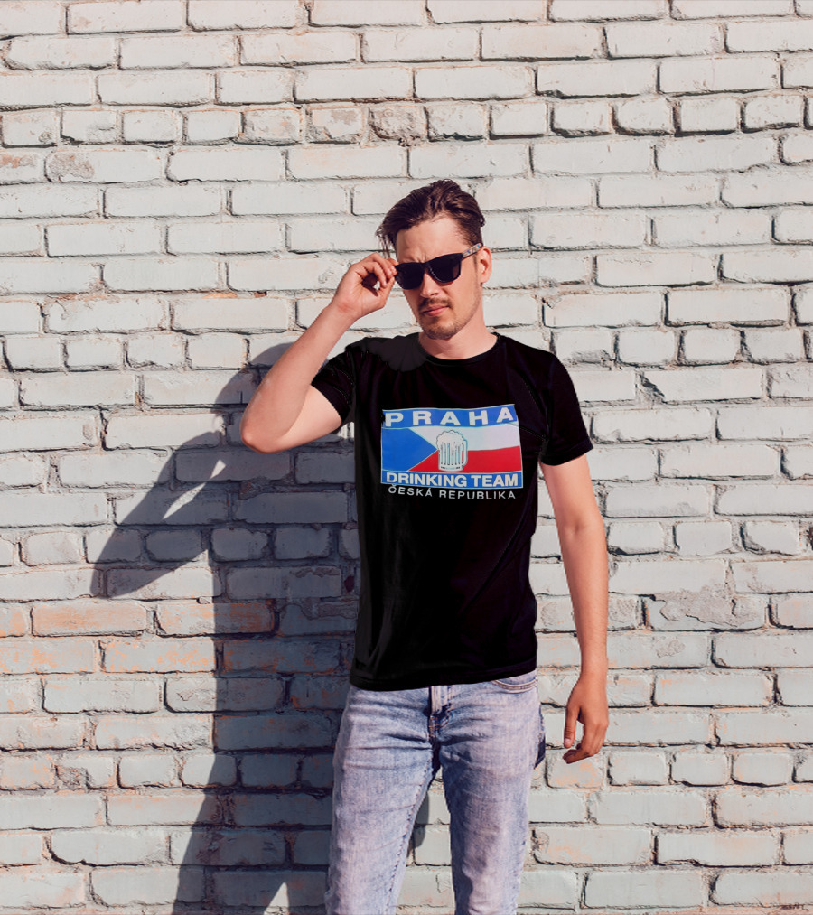 PRAHA Drinking Team Ceska Republika Flag Beer T-Shirt