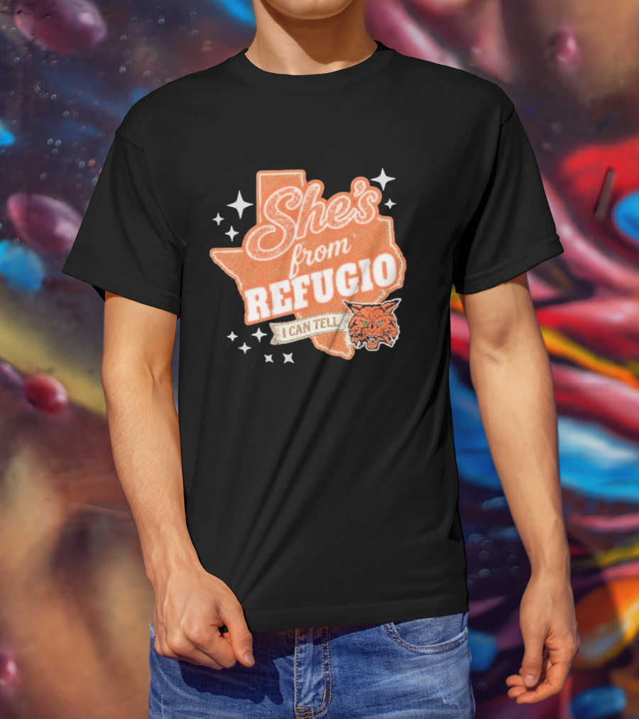 She's From Refugio I Can Tell Texas Wildcat Stars T-Shirt