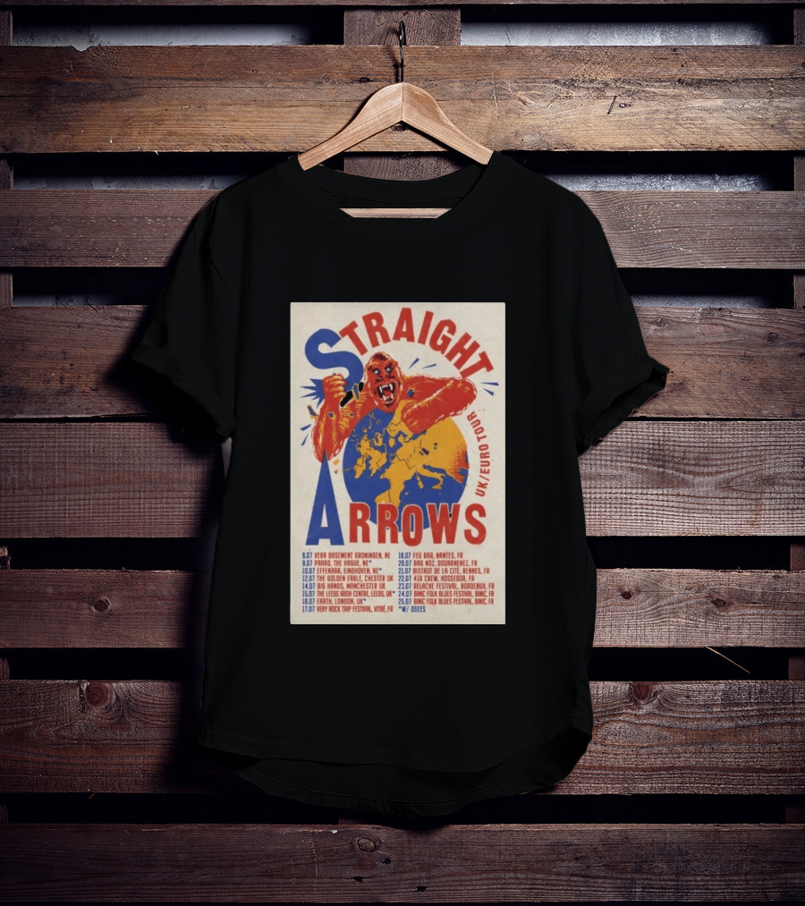 Straight Arrows Euro Uk Tour Live Dates 2026 T-Shirt