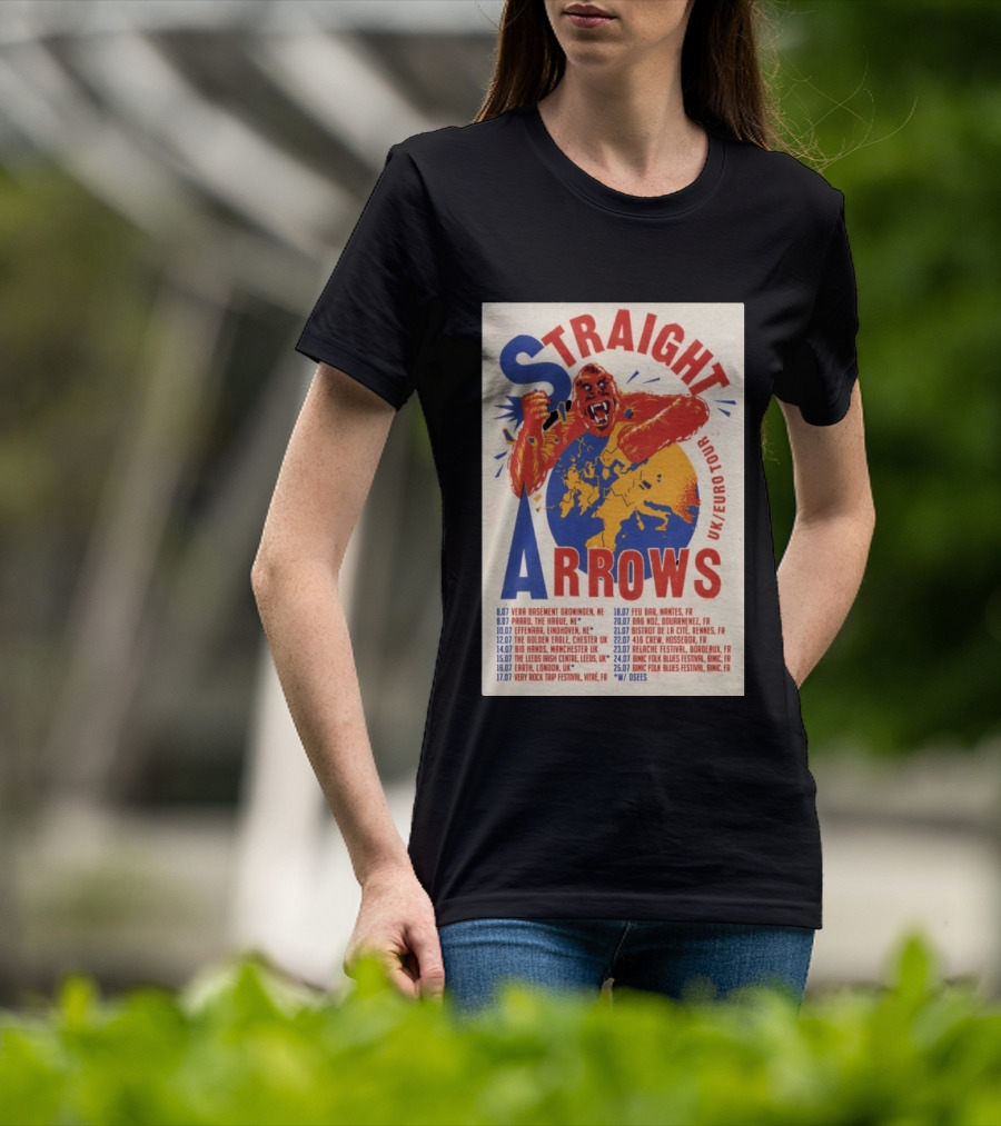 Straight Arrows Euro Uk Tour Live Dates 2026 T-Shirt