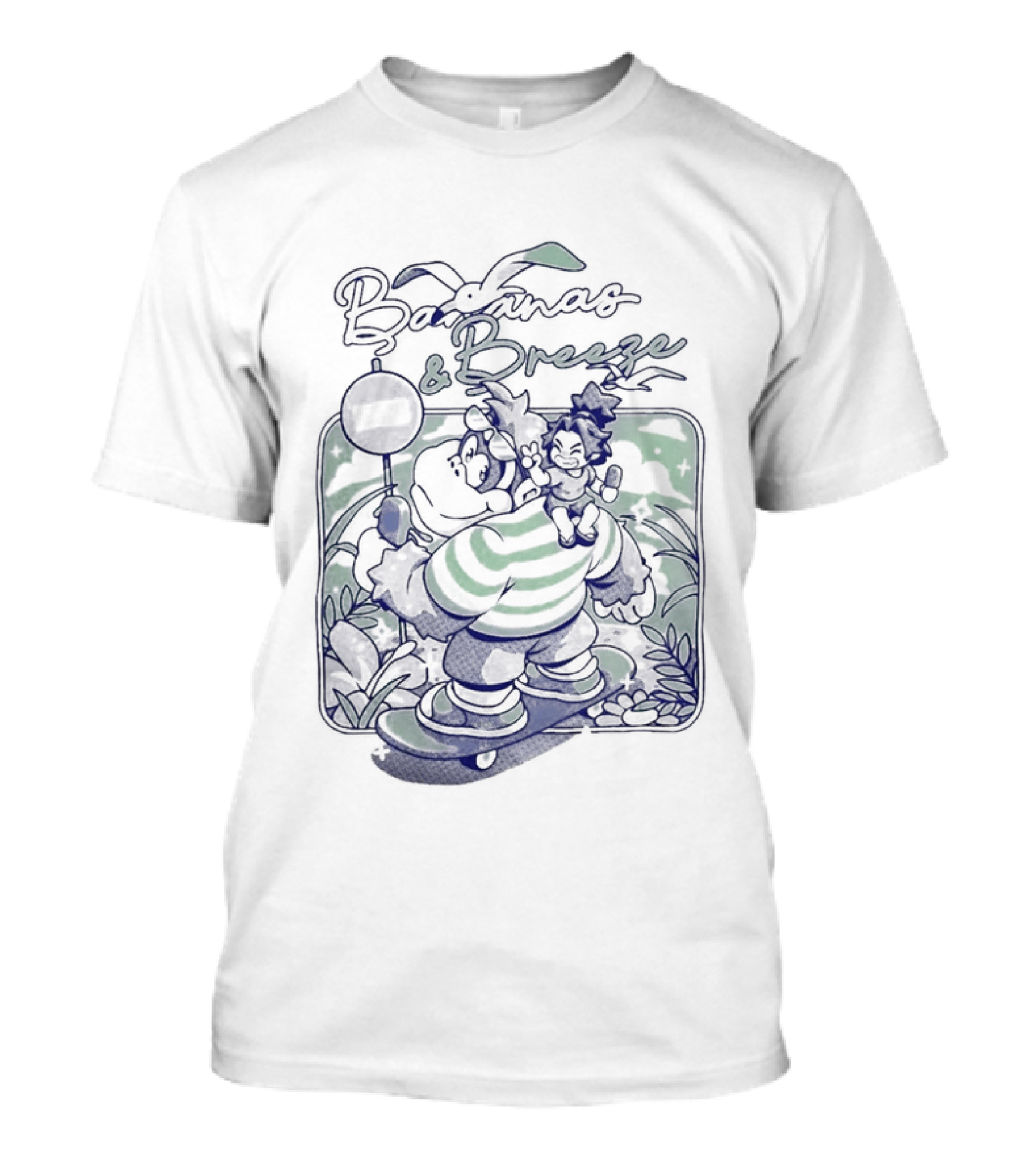 Bananas And Breeze Vintage Style Monkey Surfing Theme Ilustrata T-Shirt