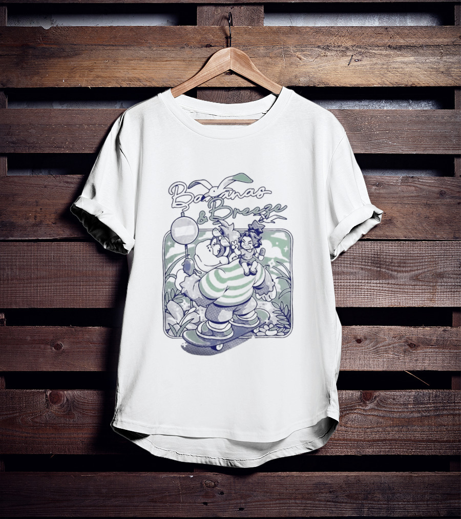 Bananas And Breeze Vintage Style Monkey Surfing Theme Ilustrata T-Shirt