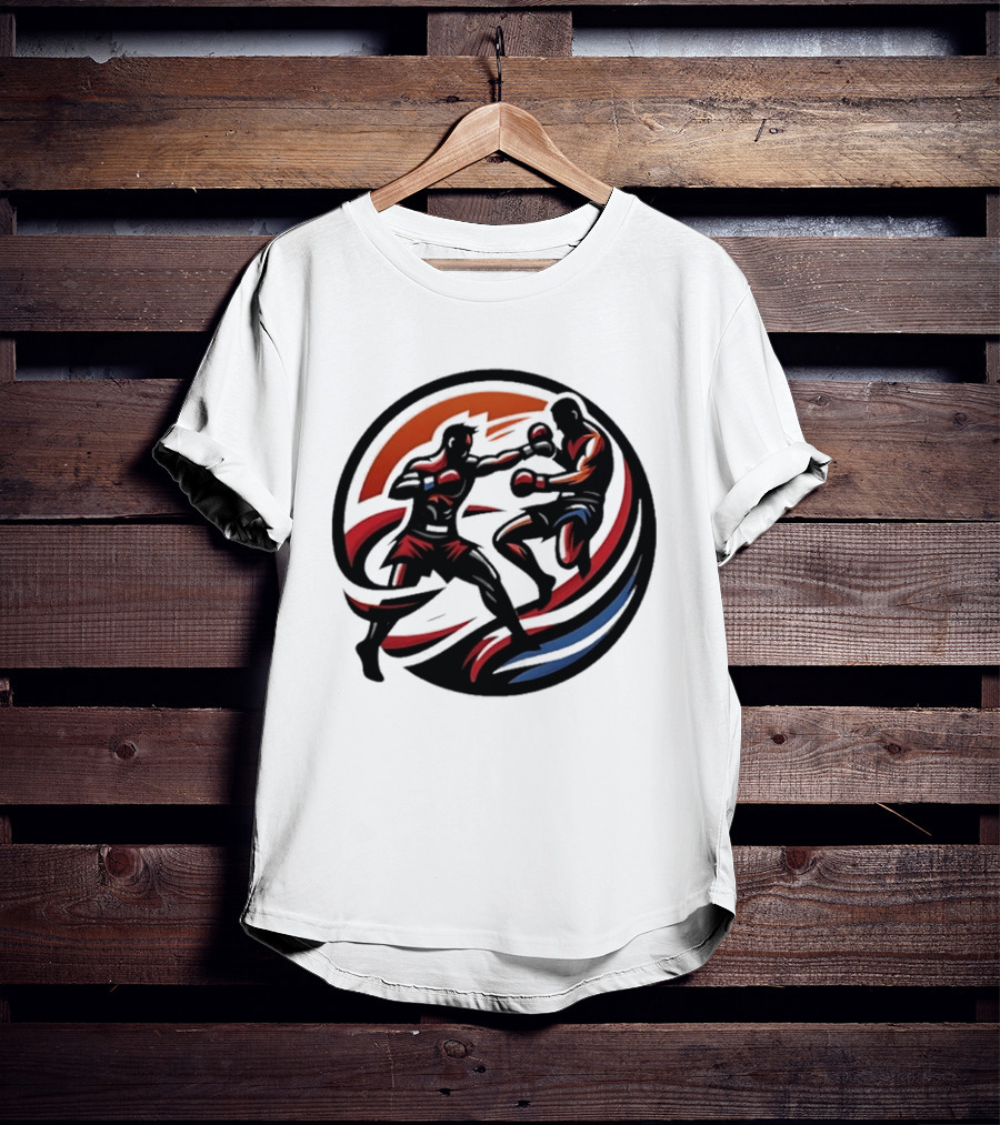 Boxing Fighters Dynamic Circle Rug T-Shirt