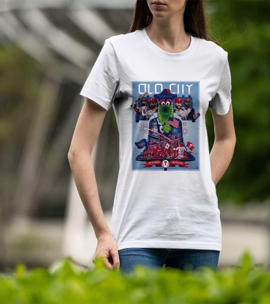 Bryce Harper Kyle Schwarber Philadelphia Phillies The Phanatic I Love My Country Old City MLB All Star Game 2026 T-Shirt