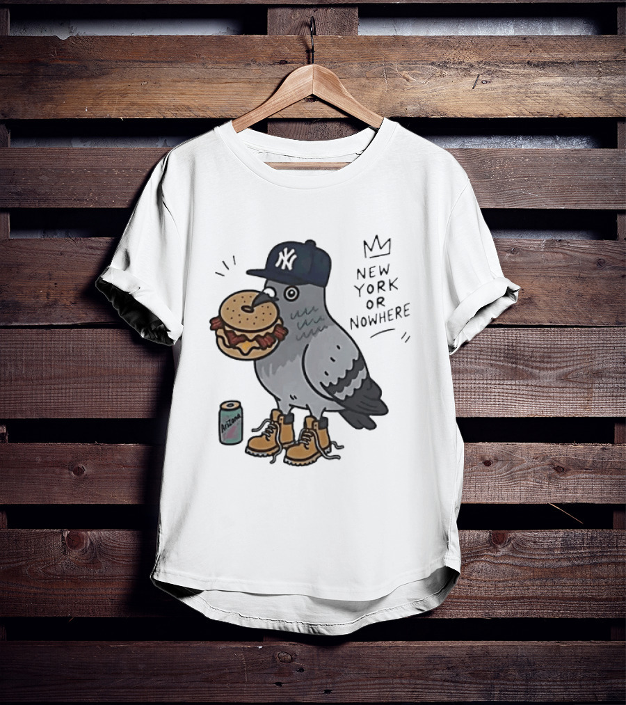 New York Or Nowhere Pigeon Bagel Timberlands Arizona Iced Tea T-Shirt