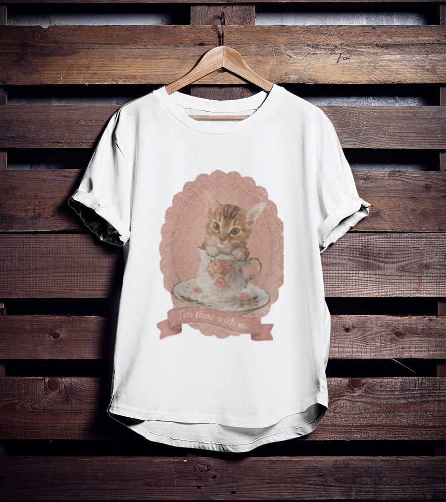 Adam Coquette Nicholas Galitzine Kitten Cat Tea Time With Me T-Shirt
