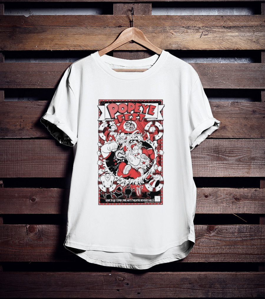 Popeye Fest Fine Arts Theatre Beverly Hills Comic Character Event T-Shirt