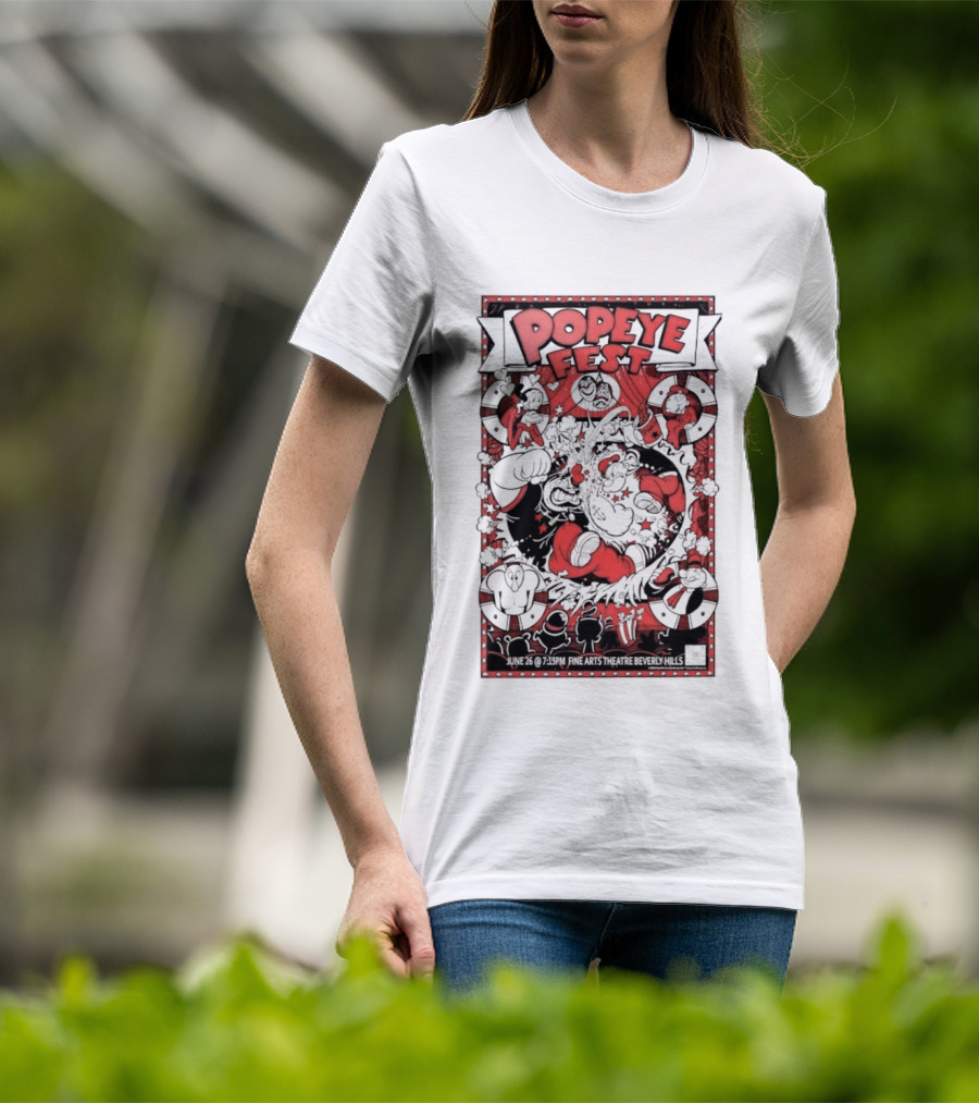 Popeye Fest Fine Arts Theatre Beverly Hills Comic Character Event T-Shirt