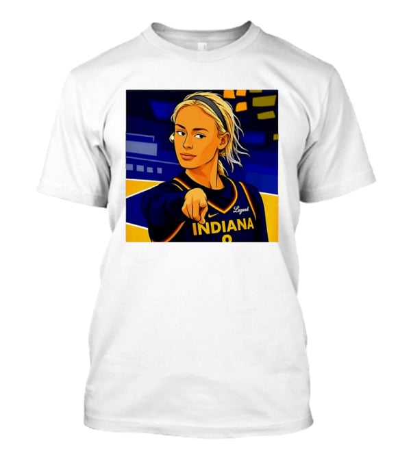 Indiana Basketball Legend Blonde Pointing Cartoon T-Shirt