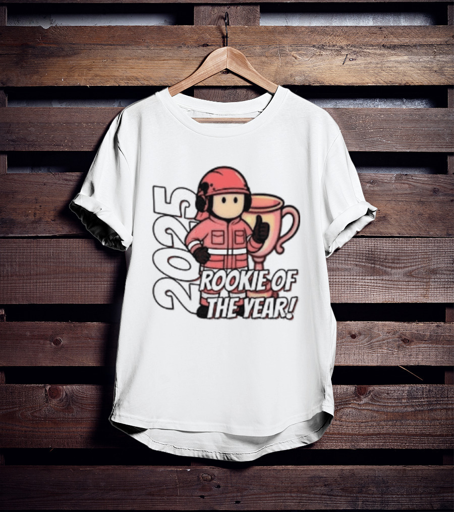 2025 Rookie Of The Year Fireman Trophy Orange Team T-Shirt