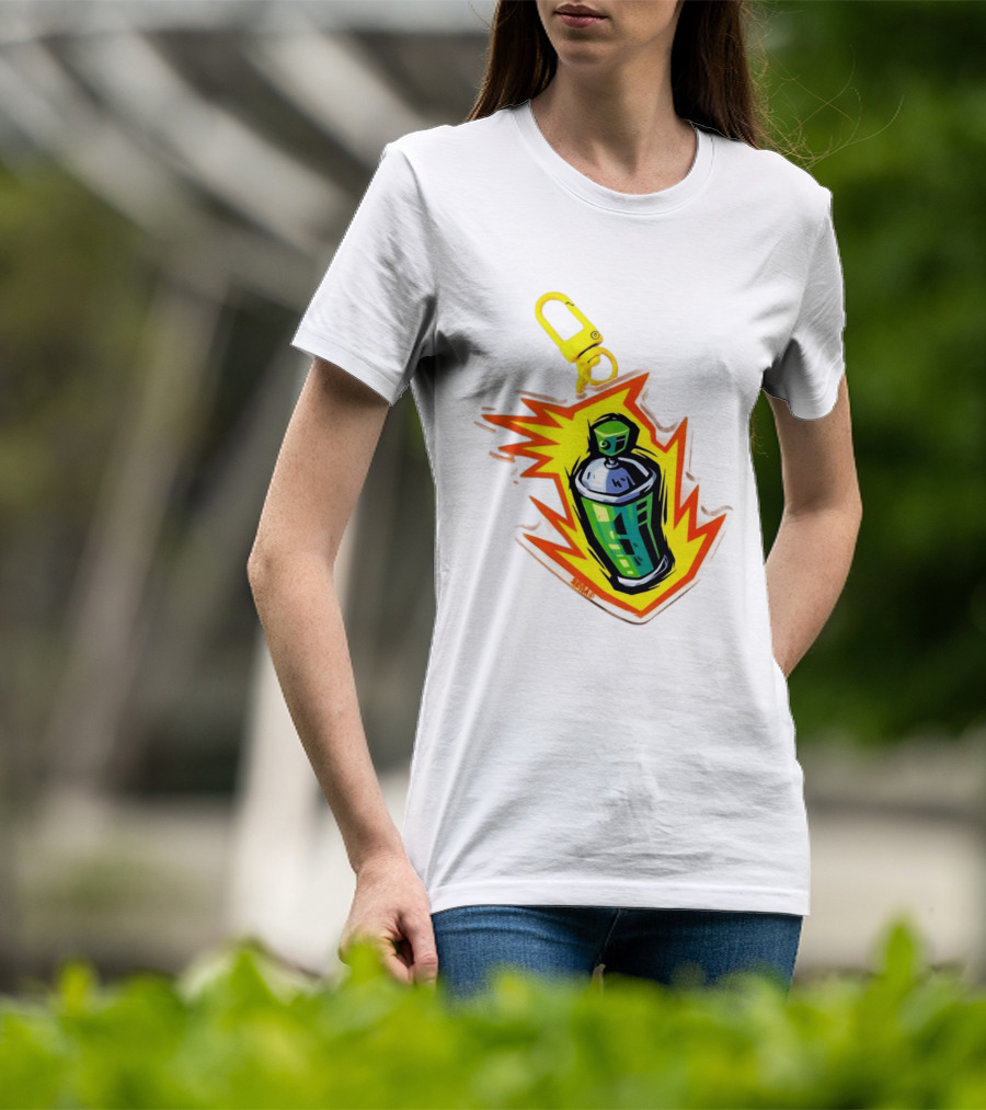 Tokyo To Tag Graffiti Spray Paint Can Yellow Burst Clip T-Shirt