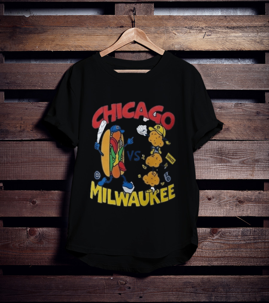 Chicago VS Milwaukee Baseball Hot Dog Cheese Curd Rivalry 2026 T-Shirt
