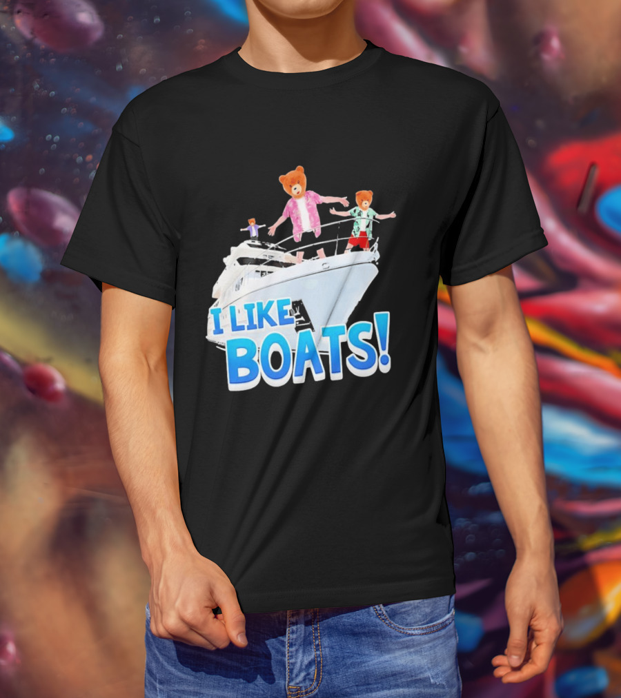 Bearhead I Like Boats Teddy Bears On Yacht T-Shirt