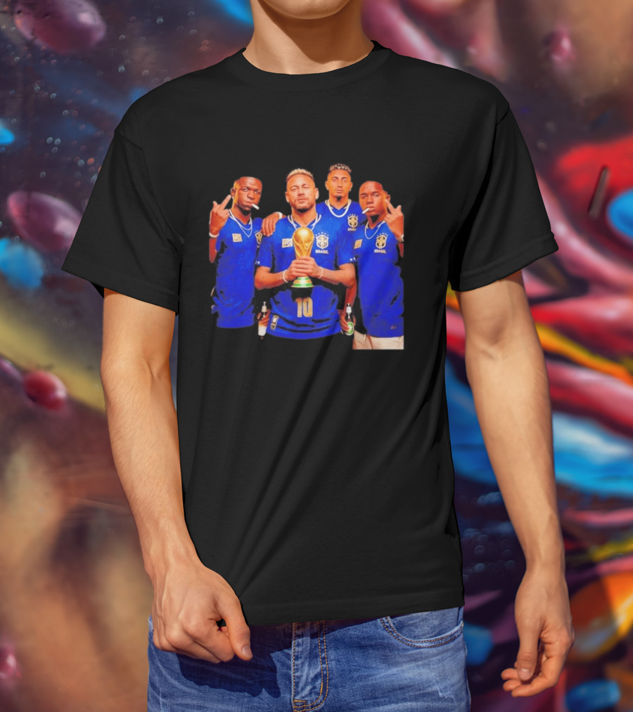 Brazil Fc Players Holding Trophy T-Shirt