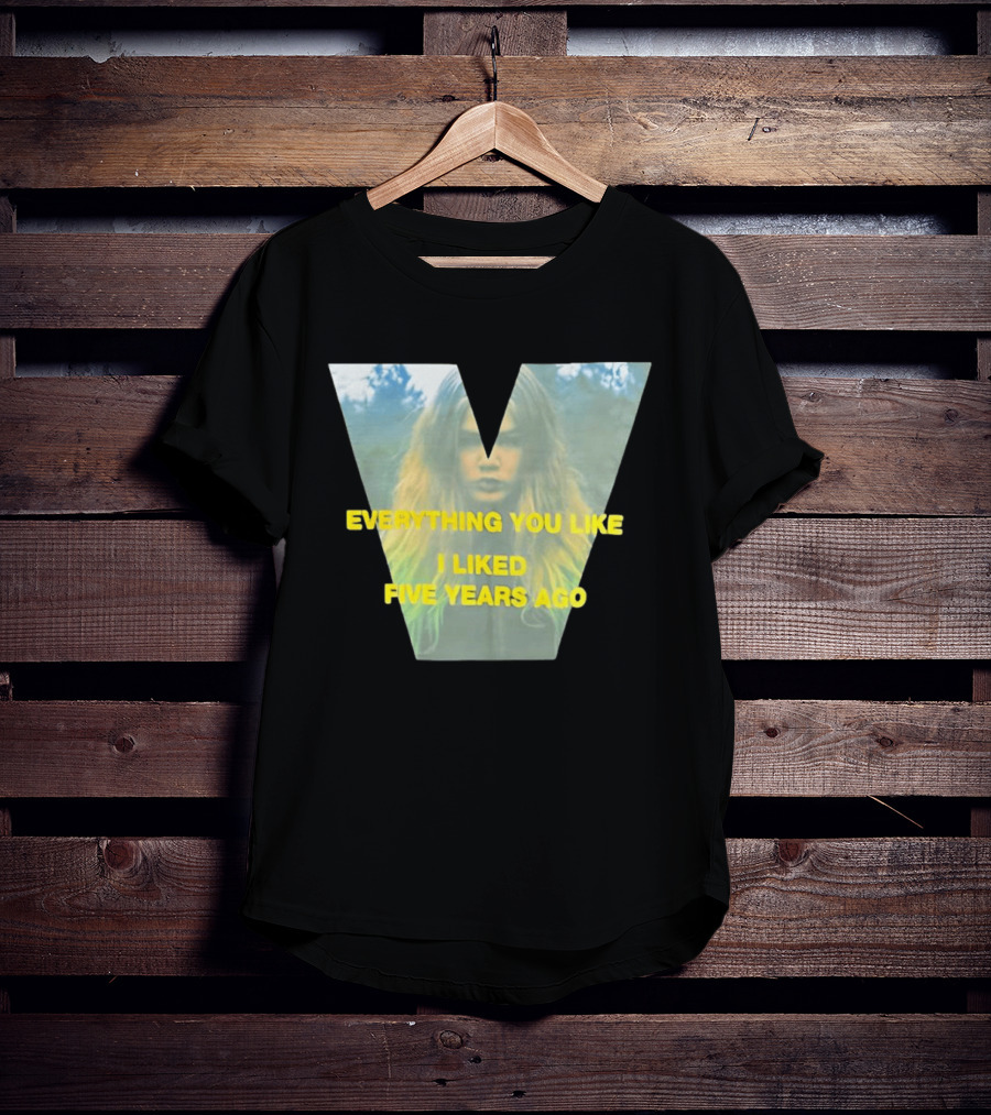 Everything You Like I Liked Five Years Ago Vintage Style V Shape T-Shirt